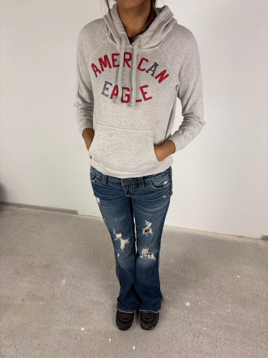 Very Cute American Eagle 2000s Embroidered Hoodie (S)